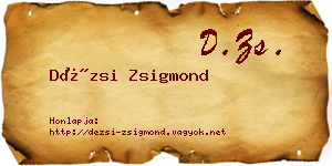 Dézsi Zsigmond névjegykártya